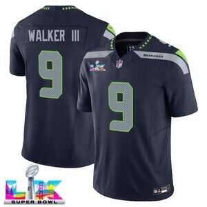 Mens or Youths Choose Kenneth Walker III Super Bowl LX Stitched Jersey Navy Vapo